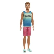Barbie Fashionistas Ken Fashion Doll #192 in Malibu Tank & Sandals with Vitiligo & Brunette Hair