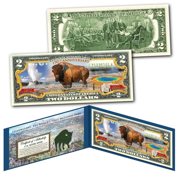 YELLOWSTONE NATIONAL PARK 150TH ANNIVERSARY 1872-2022 Official Two Bill