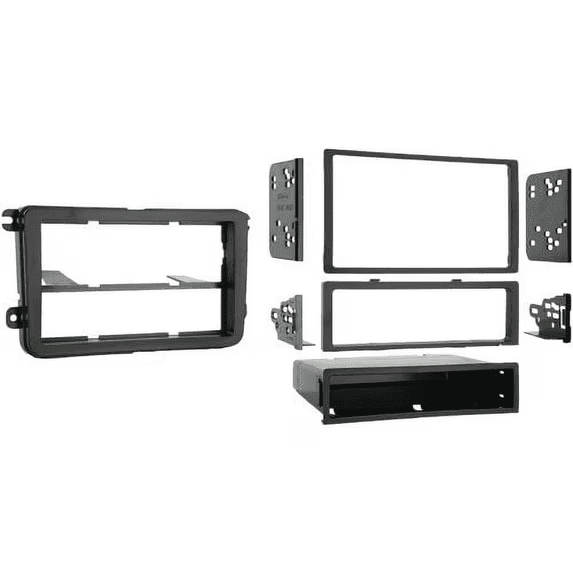 Metra 99-9011 Single Double DIN Dash Kit for 2005-2019 Volkswagen Vehicles with Factory-Style ABS Panel and Storage Pocket