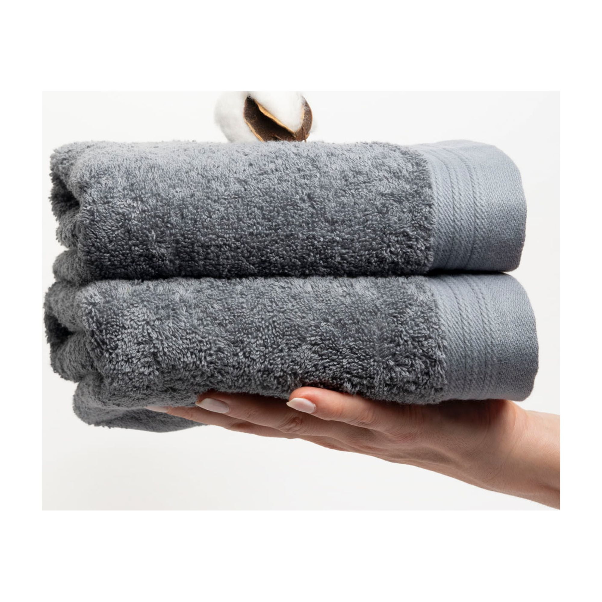 Premium Towel Set of 4 Hand Towels 18 inch x 30 inch Color: Green & Black 100% Cotton |Machine Washable High Absorbency | by Weidemans, Size: 4 Pieces