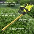 thumbnail image 6 of Cordless Hedge Trimmer, UNTIMATY 21V Rechargeable Hedge Trimmer with 22" Double Action Blade, Double Safety Handle, 3.0Ah Battery & Charger, for Shrub Cutting, Trimming,Green, 6 of 9