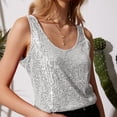 thumbnail image 4 of Tank Tops For Women Summer Fashion Sequin Tops Neck Sequin Sleeveless Tanks Tops Blouses Camisole Tops For Women, 4 of 7