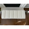 thumbnail image 3 of Boucle White Fabric Upholstered Pillow Cushion Top 48" Hendraheim Ottoman Bench, 3 of 7