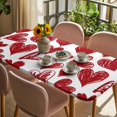 thumbnail image 3 of Valentine's Day Table Cloths for 6 Foot Rectangle Tables, Red Heart Love Modern Minimalist Patio Waterproof Elastic Fitted Tablecloths, Washable Rectangular Table Cover for Camping, 3 of 8
