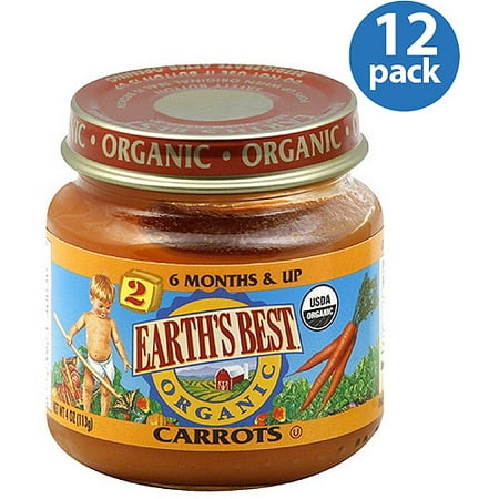 Earth's Best Organic Carrots, 4 oz (Pack of 12)