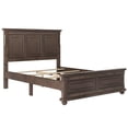 thumbnail image 5 of Traditional Town Style Platform Queen Bed, Pine Platform Bed Frame with Headboard and Footboard, Vintage Bed with Legs and Grooved Panels Outlined, No Box Spring Needed, Rich Brown, 5 of 6