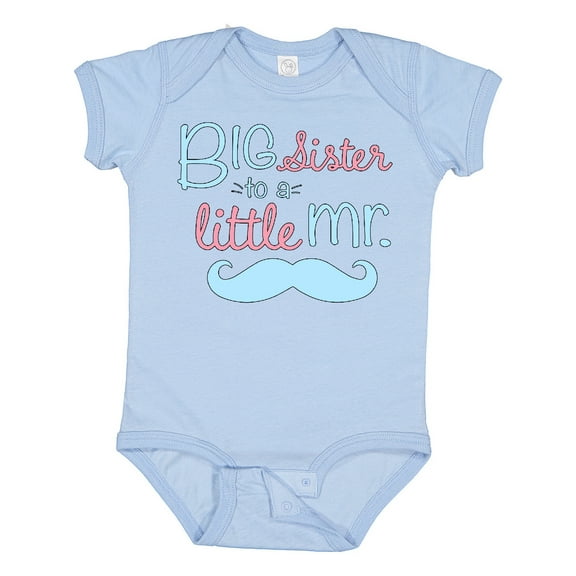 Inktastic Big Sister to a Little Mr Girls Baby Bodysuit
