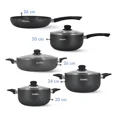 thumbnail image 3 of Batería de cocina marca 12 piezas ergonómico antiadherente Gris BM-K12G, 3 of 5
