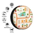 thumbnail image 6 of DouZhe Waterproof Spare Tire Cover, Cartoon City Streets Map Prints Adjustable Wheel Covers Fit for Jeep Trailer RV SUV Car, 15 inch, 6 of 7
