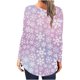 thumbnail image 4 of Camiseta informal para mujer, blusa estampada de manga larga con cuello redondo y fruncido Pompotops  FGAJ9575, 4 of 6