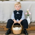 thumbnail image 6 of oqasdz Boys Outfits Formal 3 Piece Elegant Vest and Pants for Party Wedding Holiday Festival Celebrations Slim Fit Fashion Outwear, 6 of 7