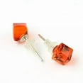 thumbnail image 2 of EOEMY Stud Earrings Platinum Brass Ear Stud Components Multi-Colors 9X7mm 0.7mm P558-Orange, 2 of 2