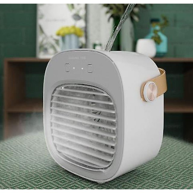 Aire acondicionado portátil blanco, aire acondicionado móvil, minienfriador de aire, miniventilador de refrigeración por agua portátil, silencioso, 3 velocidades, ventilador de escritorio USB Rojo Verde Cocina, Decoración y Otros