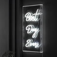 thumbnail image 3 of Best Day Ever 11.75" X 23.63" Contemporary Glam Acrylic Box USB Operated LED Neon Light, White, 3 of 7