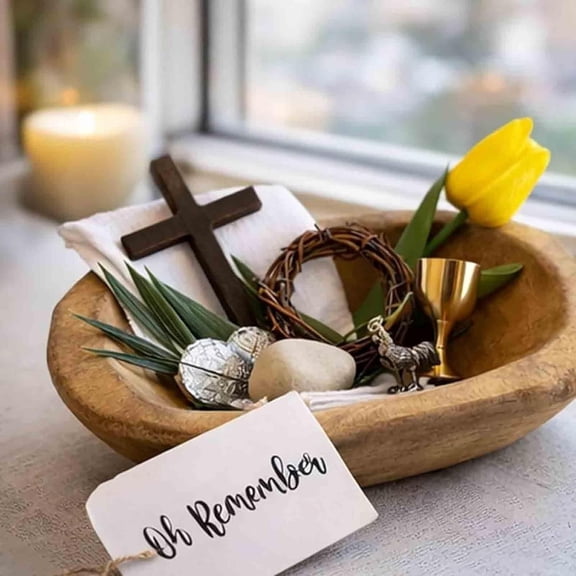Christian Easter Tray Set, Religious Keepsake Home Decor