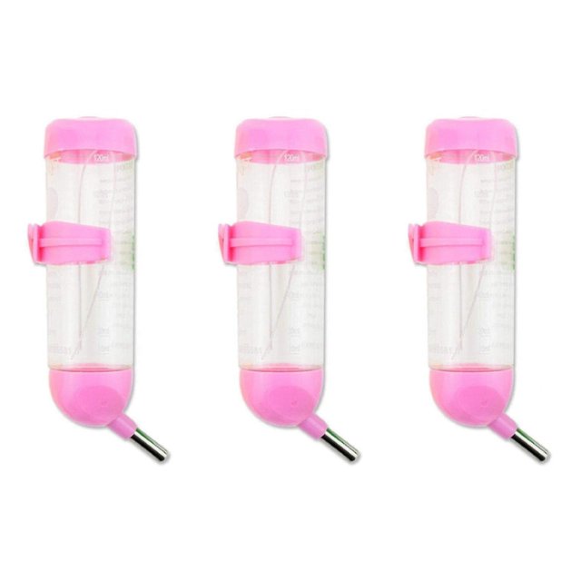 3x Pet Dog Water Dispenser, Hanging Automatic Water Drinking Feeder With No Drip Stainless Steel Ba