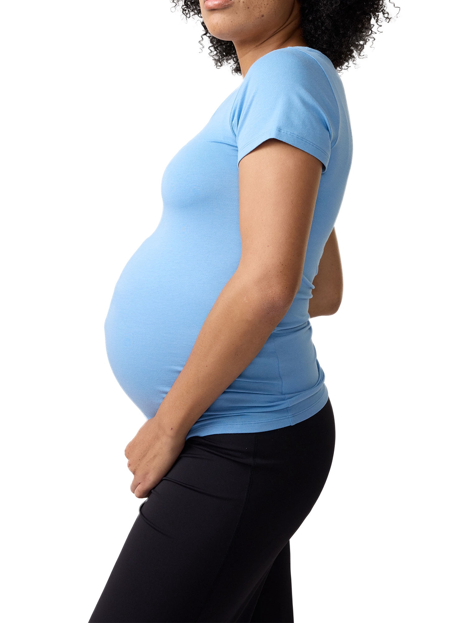 Ingrid & Isabel For Every Belly Women's Maternity Short Sleeve Fitted Scoop Tee, Sizes S-XXL