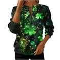 thumbnail image 1 of Wo-Fusoul Chandail de la Saint-Patrick pour Femmes, Coupe Ample Col Rond Manches Longues, Tenue Décontractée pour Femmes, 1 of 5