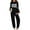 Black, variant on UVN Tracksuit for Women Colorblock Striped Sweatsuit Casual 2 Piece Sweatshirts Sweatpants Jogger Set Outfits