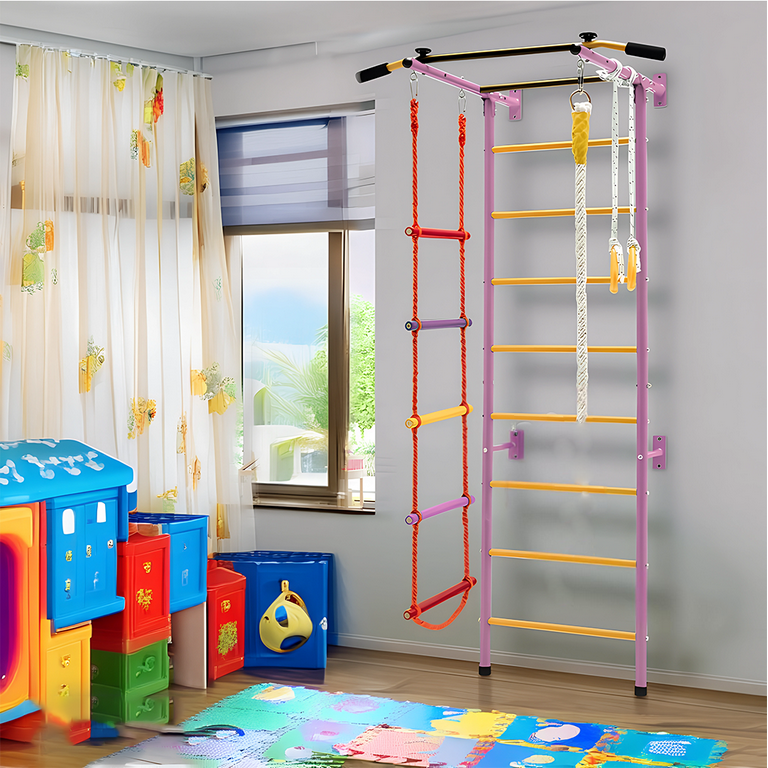 Funphix 5 In 1 Swedish Ladder Wall Gym Set - Small - Pink