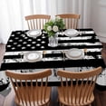 thumbnail image 3 of Black White Table Cloth Waterproof Tablecloths, Retro Stars Stripes Flag Shabby Chic Texture Tablecloth Dining Table Cover for Kitchen Party Tabletop Outdoor, Rectangle Tablecloth 60x84 Inch, 3 of 9