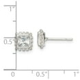 thumbnail image 2 of FJC Finejewelers 925 Sterling Silver Button Beaded Edge Square CZ Post Earrings 7 mm x 7 mm, 2 of 6