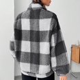 thumbnail image 5 of Stichou Womens Plaid Sweatshirt Sherpa Quarter Zip Pullover Fall Winter 2025 Long Sleeve Fleece Sweaters Hoodies Black M, 5 of 7