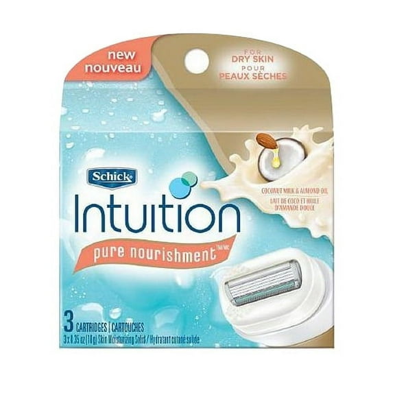Schick Intuition Pure Nourishment Razor Refills, Coconut Milk And Almond Oil - 3 Ea, 2 Pack
