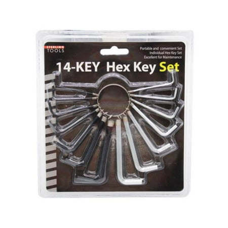 

Kole Imports GA058-6 Hex Key Set with Keyring Organizer - Pack of 6 - 14 Piece