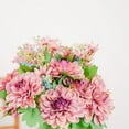 thumbnail image 2 of Efavormart 2 Pack | 19" Dusty Rose & Blue Artificial Dahlia Silk Flower Bouquet Bushes, 2 of 11