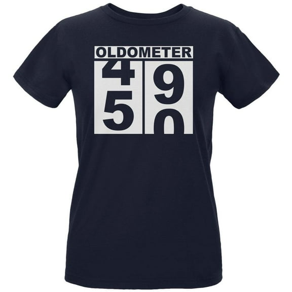 Milestone Birthday Oldometer Odometer Turning 50 Womens Organic T Shirt Black MD
