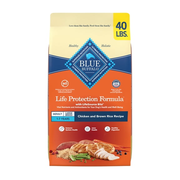 BLUE Life Protection Formula, Natural Large Breed Adult Dry Dog Food, Chicken, 40lb