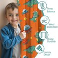 thumbnail image 3 of Blackout Kids Curtains,Orange Cartoon Dinosaurs Rockets Planets Pattern Childrens Insulated Curtains Set Of 2,Bedroom Essentials,Toddler Room Decor 42"x54", 3 of 5