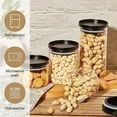 thumbnail image 5 of 6-Pack Stackable Glass Food Storage Jars - 15/27/41oz Airtight Black Lid Canisters for Pantry, 5 of 6