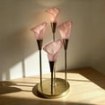 thumbnail image 4 of YingYouFu Calla Lily Flowers Blown Glass Accent Table Lamp for Living Room Bedroom Decoration Nighttime Rest Exudes A Cozy Ambiance (4-Light, Pink), 4 of 8