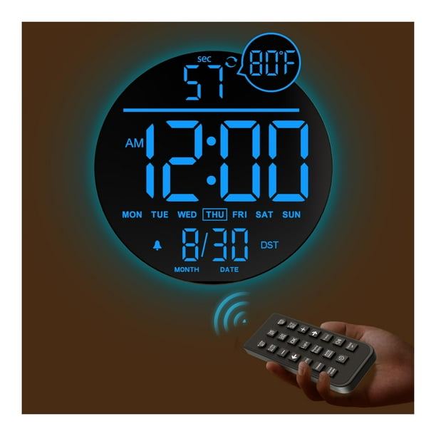Reloj de pared JALL 10 grande digital con alarma y temporizador de cuenta regresiva