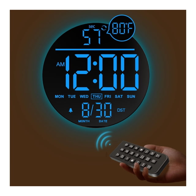Reloj de pared JALL 10 grande digital con alarma y temporizador de cuenta regresiva