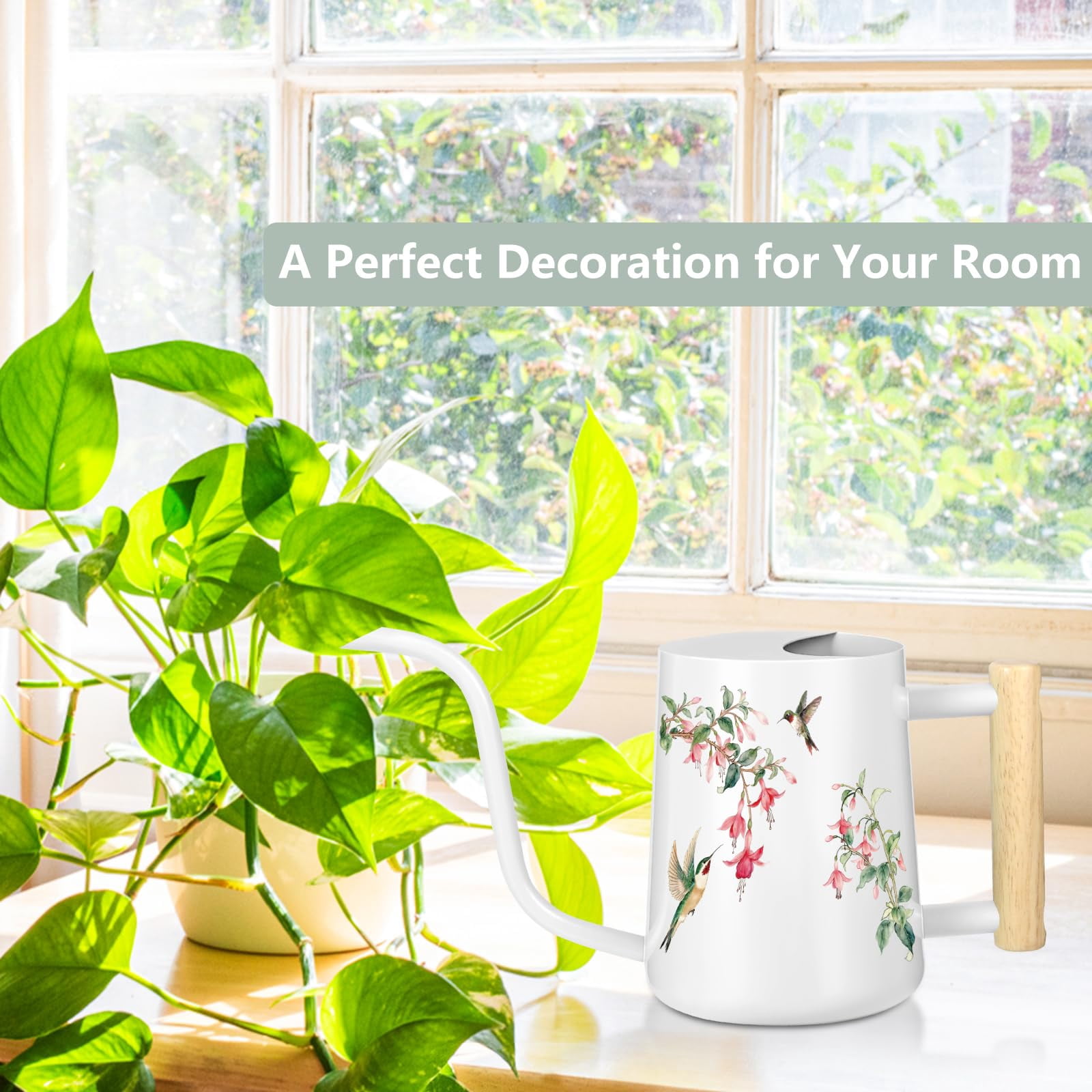Watering Can Indoor Plants, 35oz Small Stainless Steel Metal Watering Can Modern Decorative Watering Pot with Long Spout for Indoor House Plant Bonsai Garden Flowers (Copper) - WHITE 1