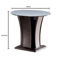 thumbnail image 5 of Modern End Table with Round Glass Top and Flared Base, Gray and Clear - Saltoro Sherpi, 5 of 6