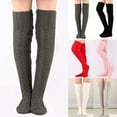 thumbnail image 5 of LckLvx Women's Cable Knit Over The Knee Socks Warm Thick Tall Thigh High Stockings Long Winter Leg Warmers, 5 of 5