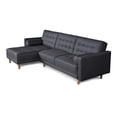 thumbnail image 3 of Sala Modular Sofá Cama Reversible De Lino Gris Oxford Beehive Memory Foam Modelo Chiara, 3 of 8