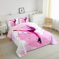 thumbnail image 4 of Feelyou Teens Skating Athlete Bedding Comforter Set, Pink Art Watercolor Twin Comforter Sets, Eat Sleep Ice Skates Reversible Bedding Set, Ultra Soft Bedroom Decor, 2-Piece, 4 of 9