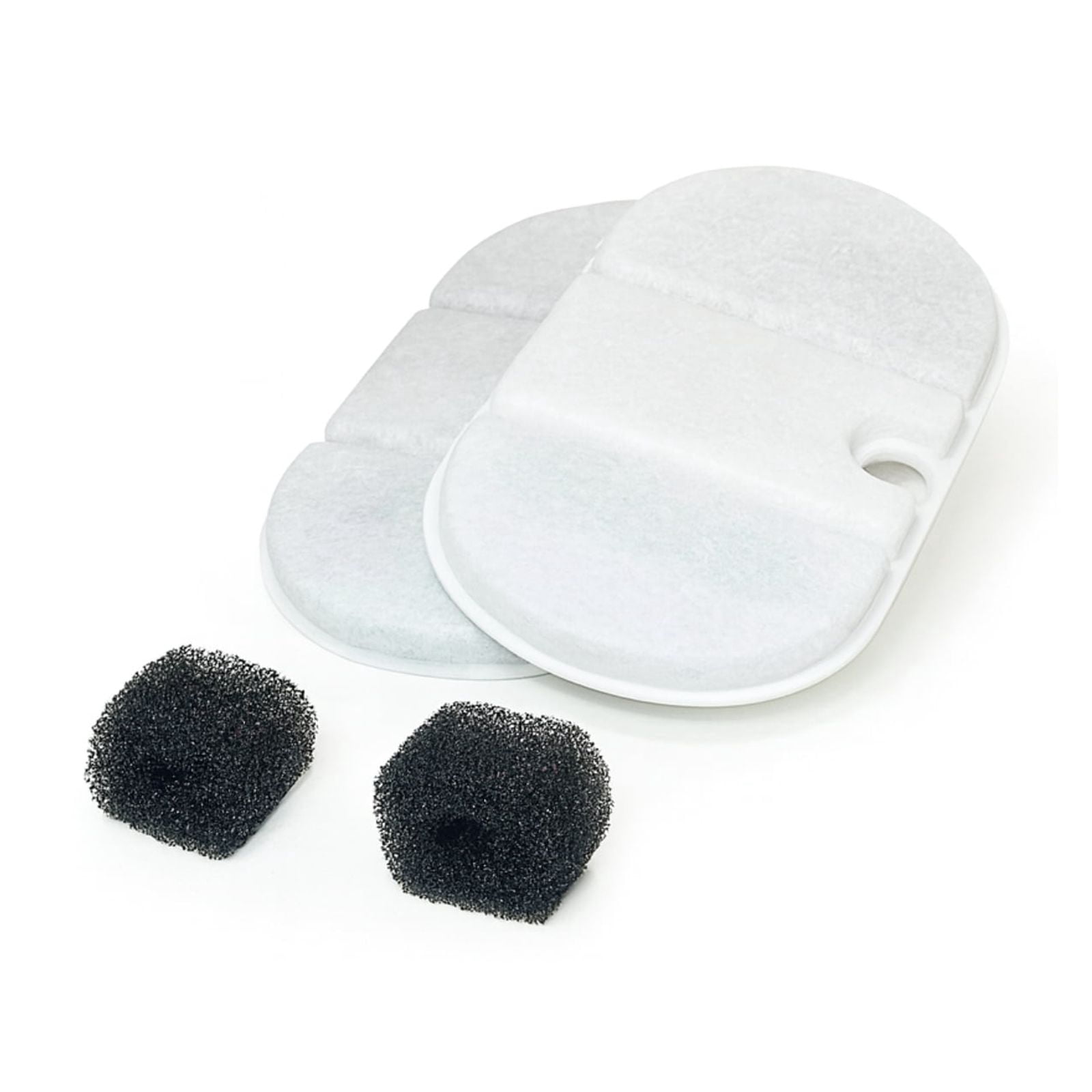 NISPIRA PLWF002 Cat Water Fountain Activated Charcoal Water Filter Kit Replacements with Spongies Compatible with Petlibro 71oz/2.1L, 24 Packs