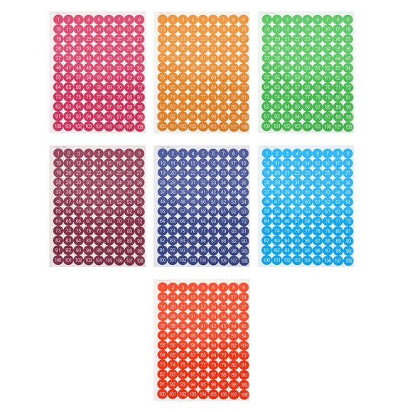 Weiweiguan 1 Bag of 7 Sheets Self-adhesive Number Paster Number 1-108 Stickers for Home