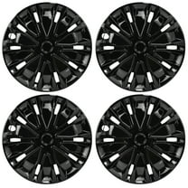 Hex Autoparts 16" Universal Hub Caps Set of 4 Wheel Covers Snap On Full HubCaps fit R16 Tire & Steel Rim All Black Tire Rim Covers