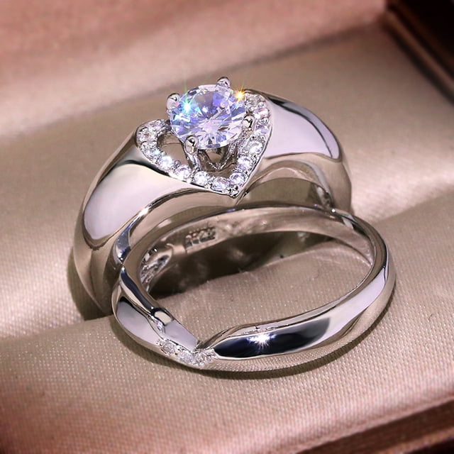 Recién llegado, anillos de boda rellenos de oro rosa Vintage para mujer, joyería de moda, anillo de compromiso de circón blanco de lujo Tan Jianjun unisex