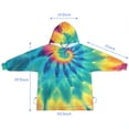 thumbnail image 7 of Colorful Rainbow Tie Dye Spiral Pattern Blanket Hoodies for Kids 6-13YR Oversize Wearable Blanket Hoodies for Boys Girls Teens, 7 of 7