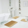 thumbnail image 6 of Fmxomd Memory Foam Bath Mat Set, Bathroom Rugs for 3 Pieces, Toilet Mats, Soft Comfortable, Water Absorption, Non-Slip, Machine Washable, Easier to Dry for Floor Mats, Khaki, 6 of 9