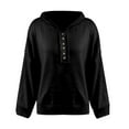 thumbnail image 4 of Womens Long Sleeve Tops Long Sleeve Pullover Sweatshirt Hooded V Neck Button Hoodies Tunic Pullover Tops, 4 of 9