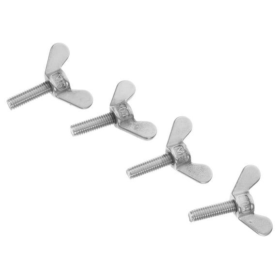 Hemoton 4pcs Stainless Steel Thumb Screws with Fixed for Flagpole Base Accessories, Hand Nuts for Flagpoles and Furniture
